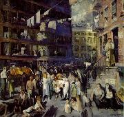 George Wesley Bellows Cliff Dwellers , 1913, oil on canvas. Los Angeles County Museum of Art Germany oil painting artist